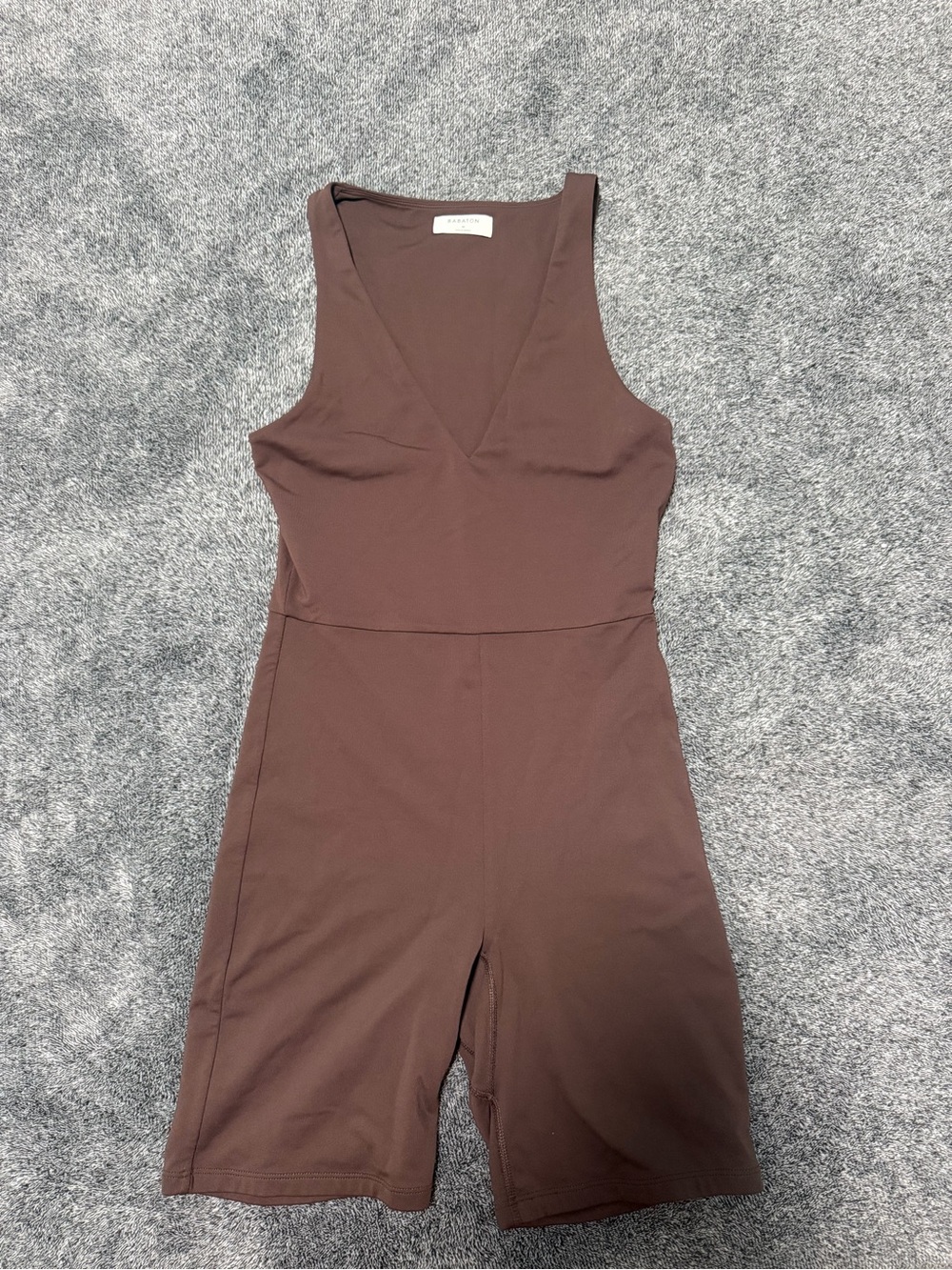 Babaton Chocolate Brown V-Neck Sleeveless Knit Romper